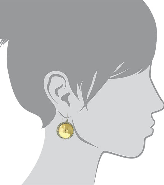 1928 Jewelry Fusion Lux Stone Round Euro Drop Earrings