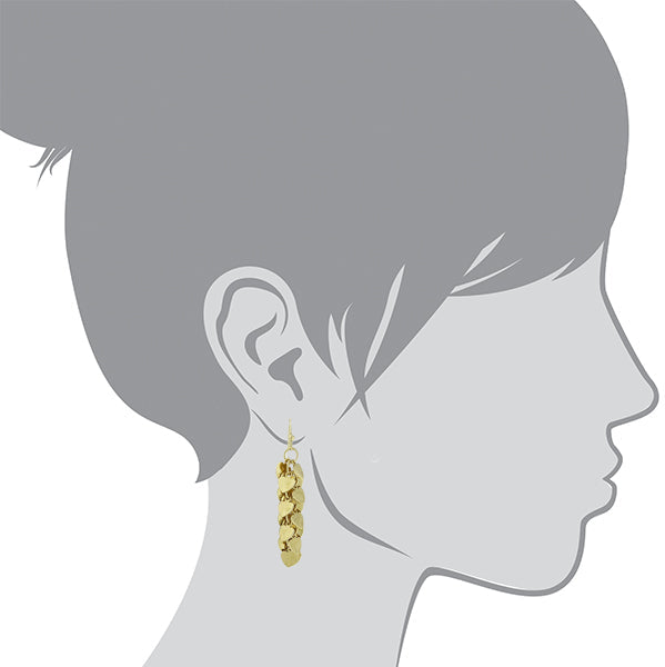 1928 Jewelry Gold Linear Heart Cluster Drop Earrings