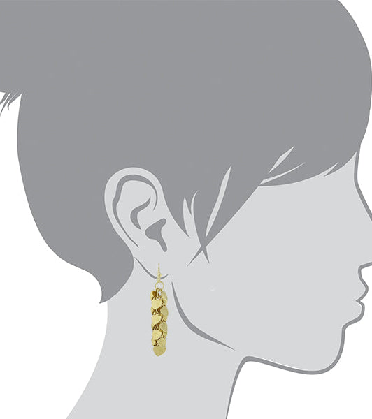 1928 Jewelry Gold Linear Heart Cluster Drop Earrings