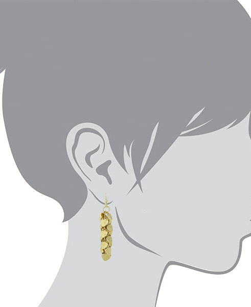 1928 Jewelry Gold Linear Heart Cluster Drop Earrings