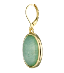 1928 Jewelry Oval Gemstone Drop Earrings