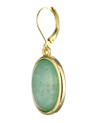 1928 Jewelry Oval Gemstone Drop Earrings