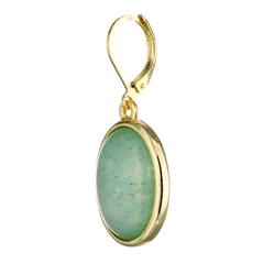 1928 Jewelry Oval Gemstone Drop Earrings