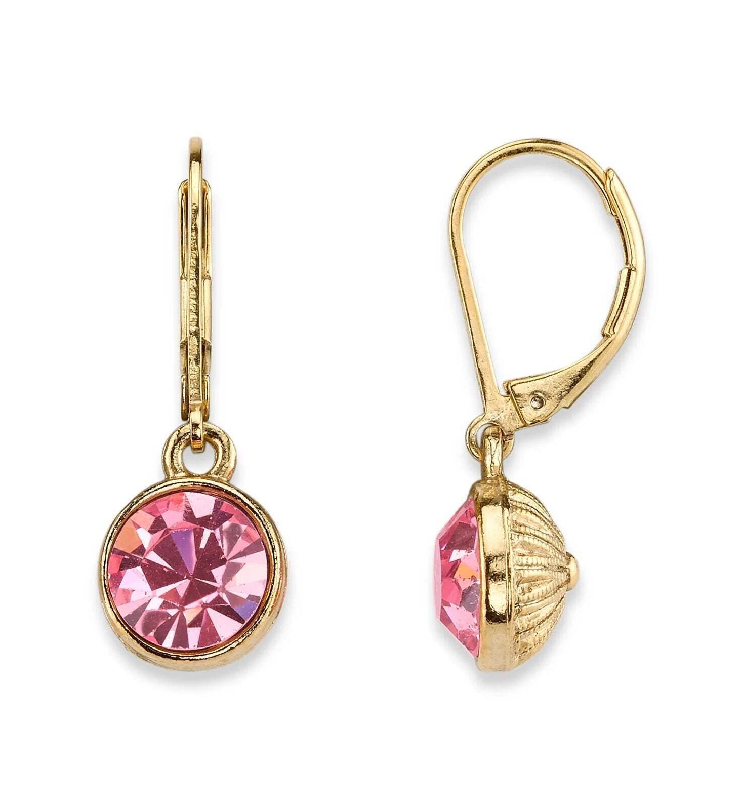 1928 Jewelry Round Crystal Dainty Drop Earrings