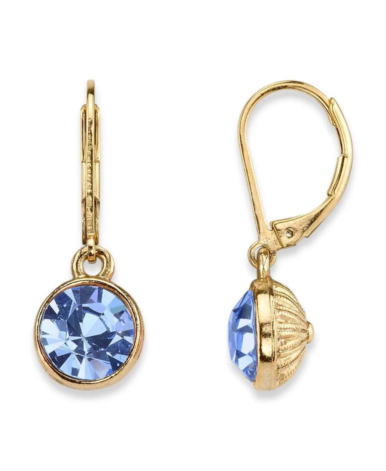 1928 Jewelry Round Crystal Dainty Drop Earrings