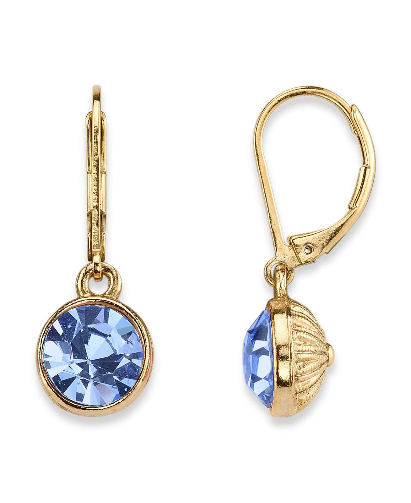 1928 Jewelry Round Crystal Dainty Drop Earrings