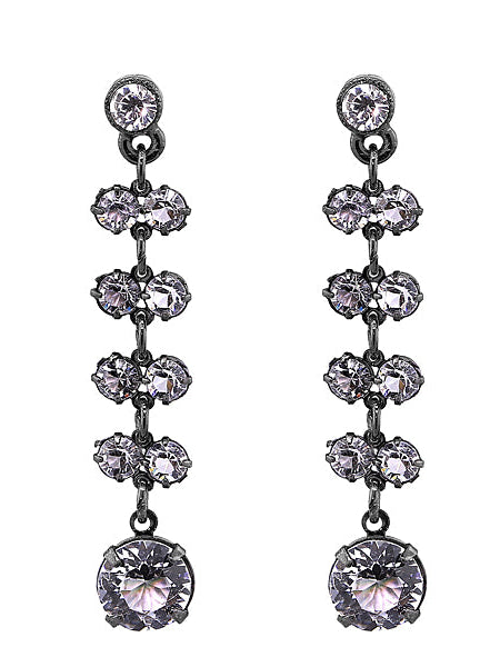 1928 Bridal Genuine Austrian Crystal Round Drop Earrings