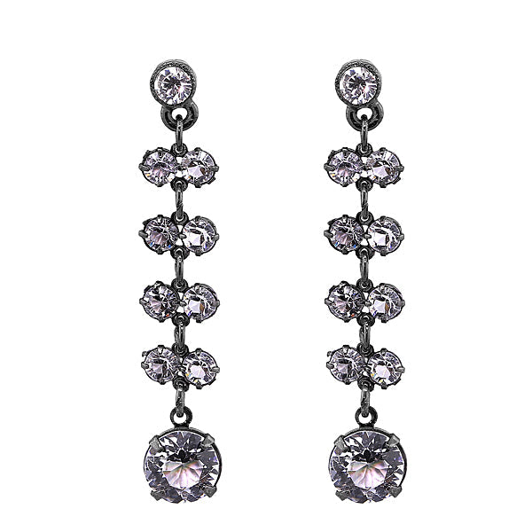 1928 Bridal Genuine Austrian Crystal Round Drop Earrings
