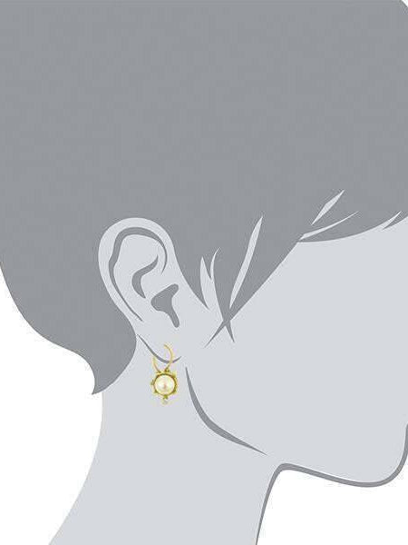 Antiquities Couture Faux Pearl and Crystal Leverback Drop Earrings