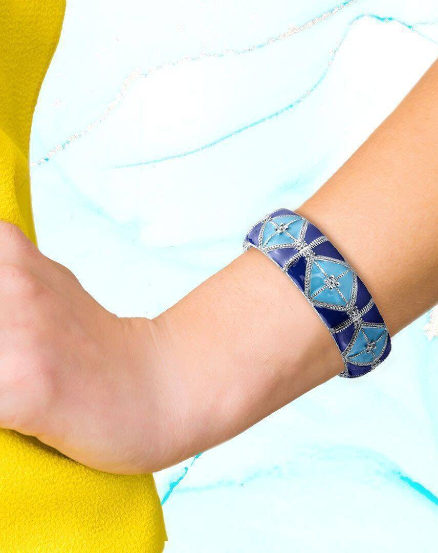 2028 Jewelry Southwestern Wide Enamel Stretch Bracelet