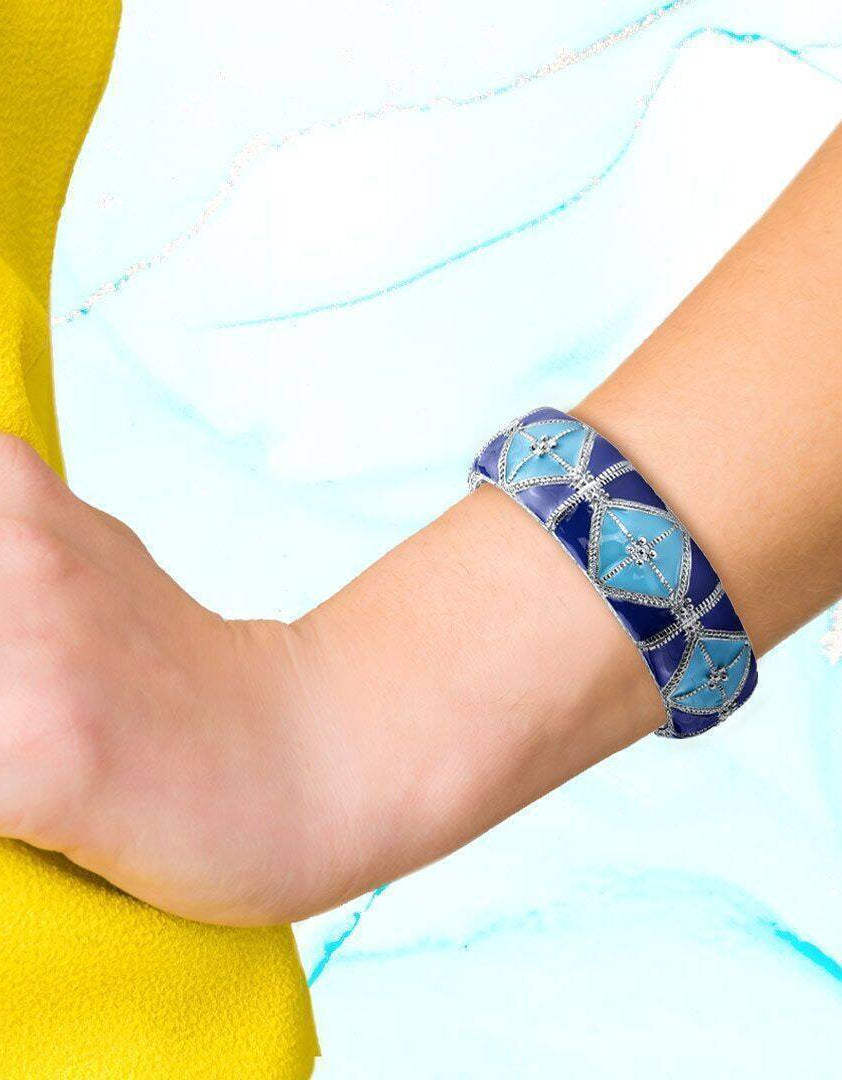 2028 Jewelry Southwestern Wide Enamel Stretch Bracelet