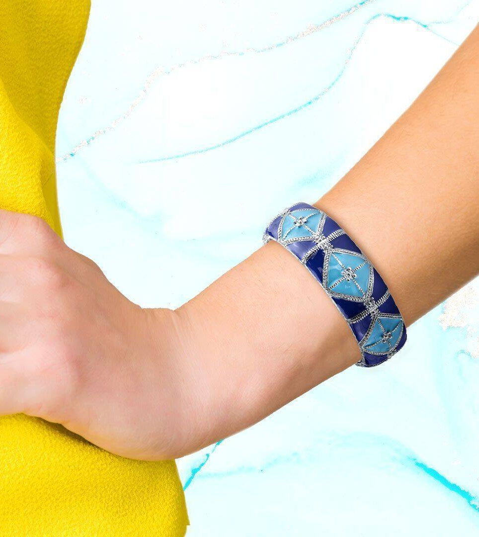 2028 Jewelry Southwestern Wide Enamel Stretch Bracelet