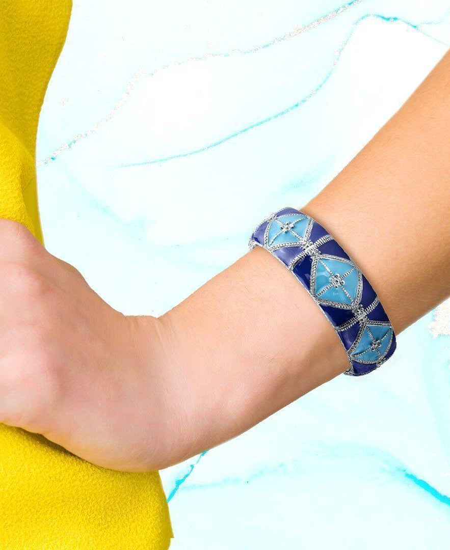 2028 Jewelry Southwestern Wide Enamel Stretch Bracelet