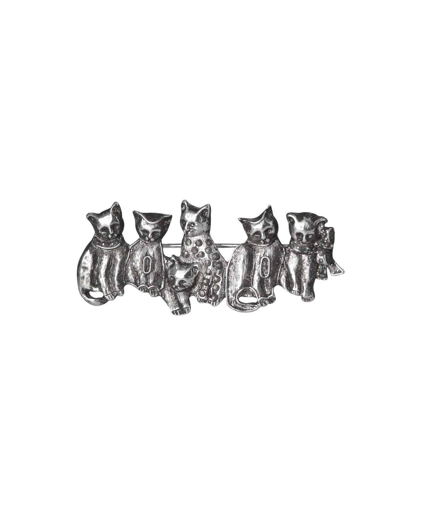 1928 Jewelry Timeless Cats Faux Marcasite Pin