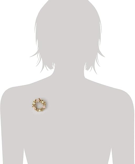 1928 Bridal Pink Porcelain Rose Wreath Brooch