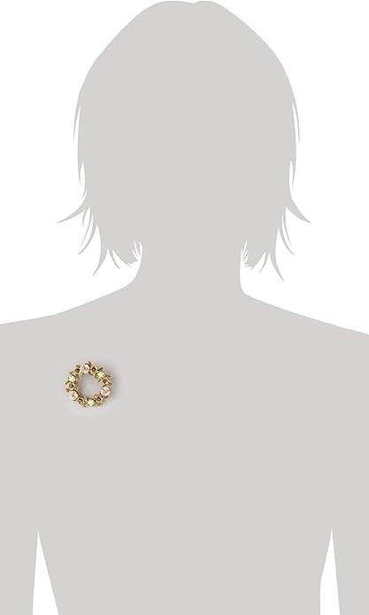 1928 Bridal Pink Porcelain Rose Wreath Brooch