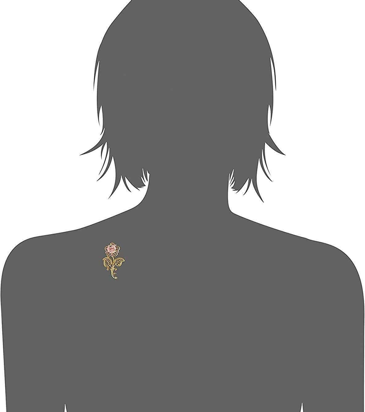 1928 Bridal Pink Crystal And Porcelain Rose Brooch