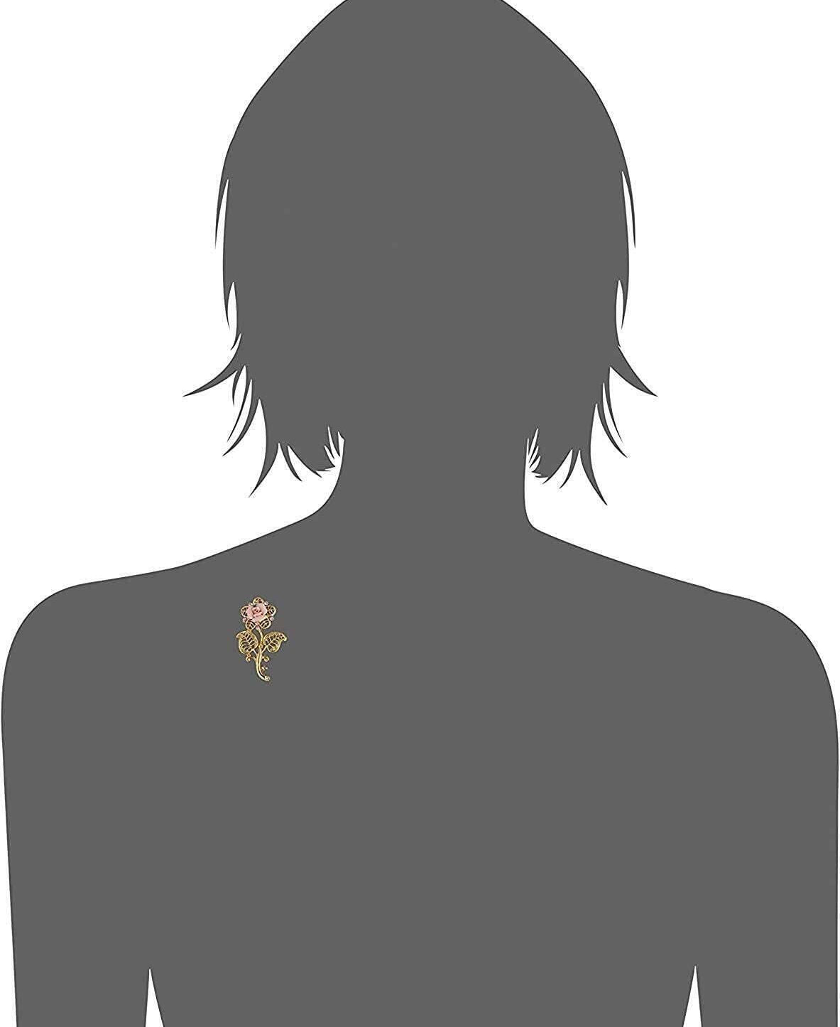 1928 Bridal Pink Crystal And Porcelain Rose Brooch