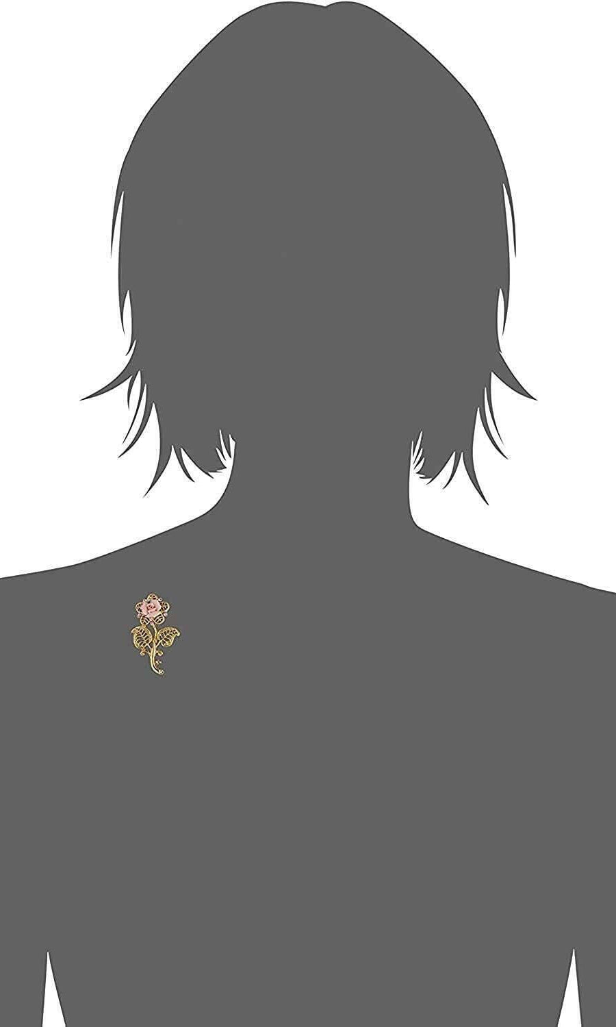 1928 Bridal Pink Crystal And Porcelain Rose Brooch