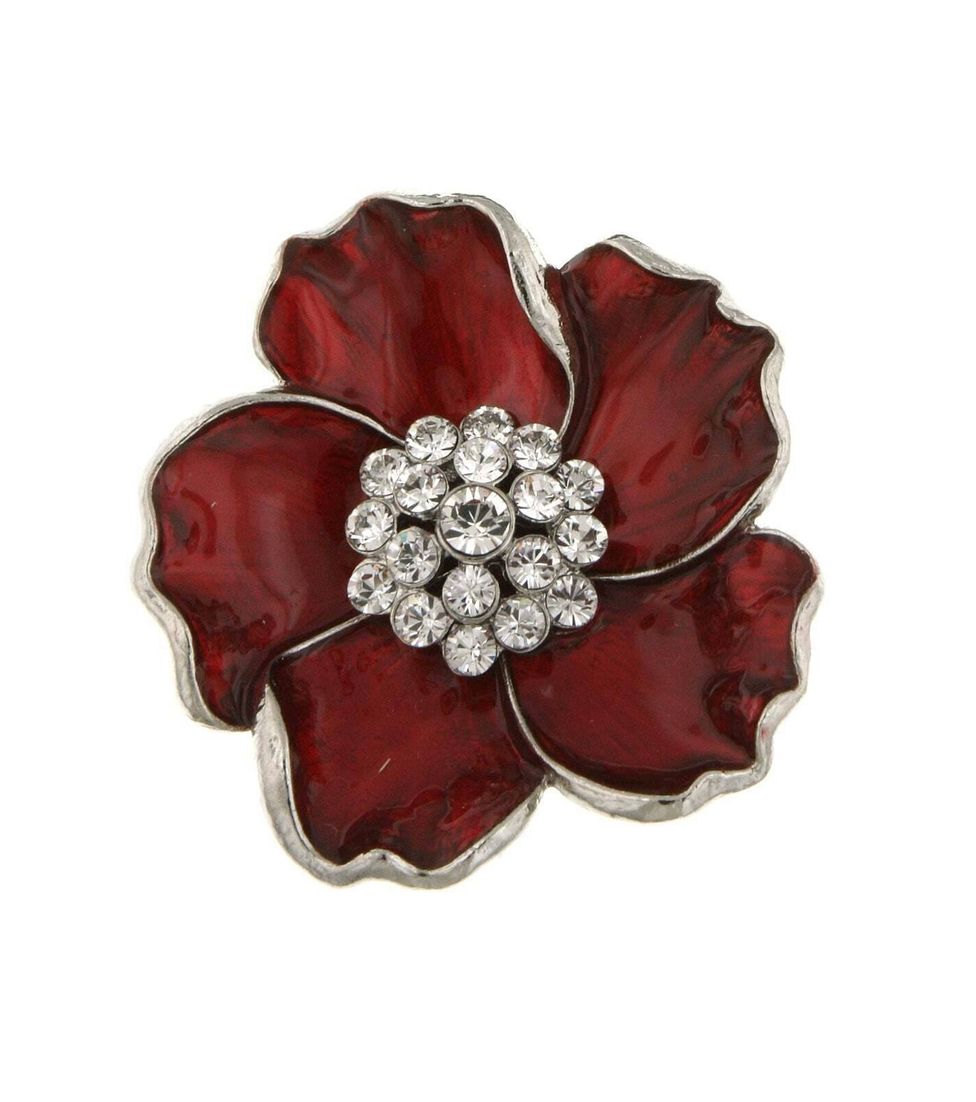 2028 Jewelry Enamel & Glass Stone Crystals Flower Pin