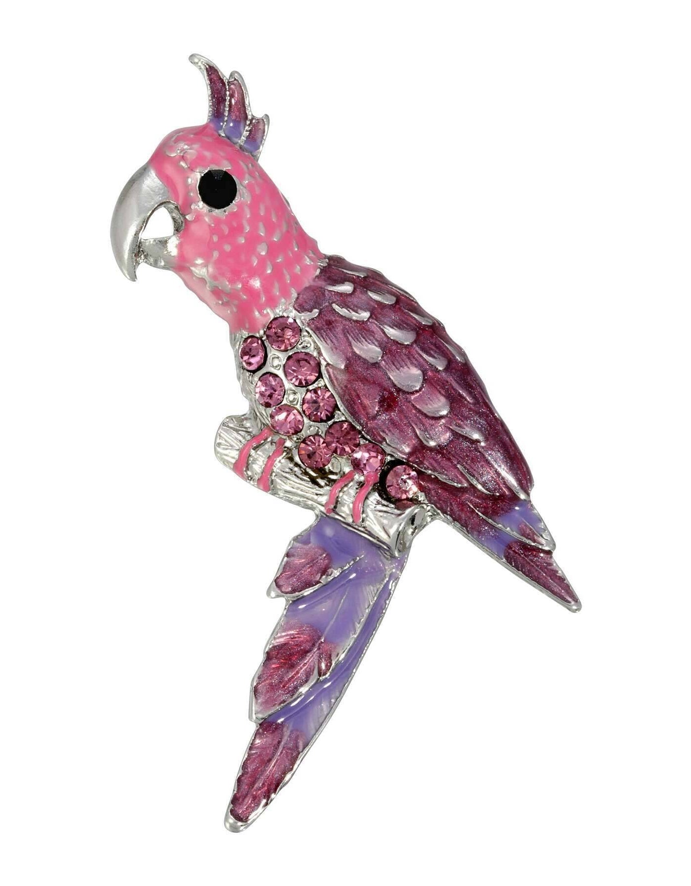 2028 Jewelry Neotropic Enamel & Crystal Perched Parrot Pin