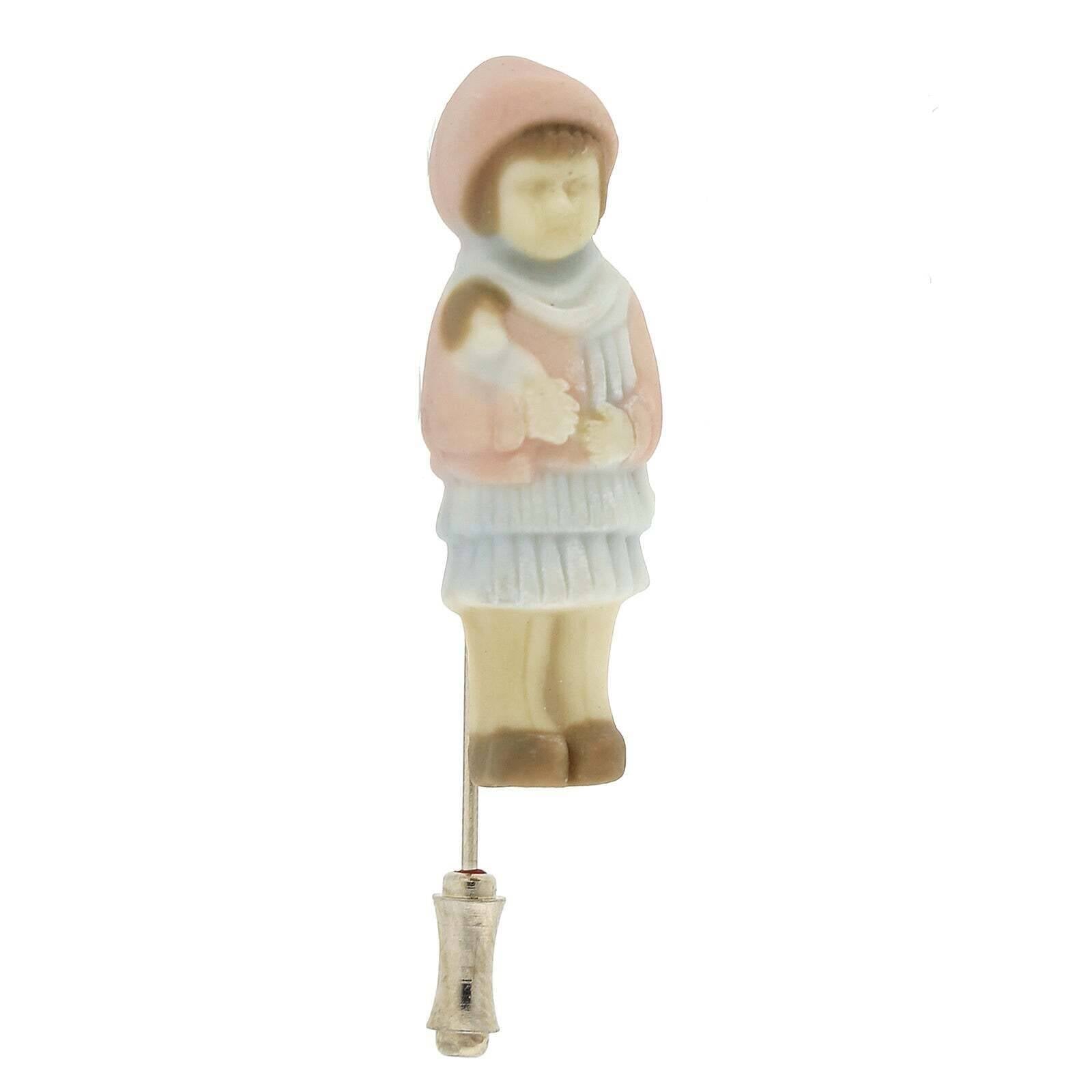 1928 Jewelry Porcelain Child With Doll Pin