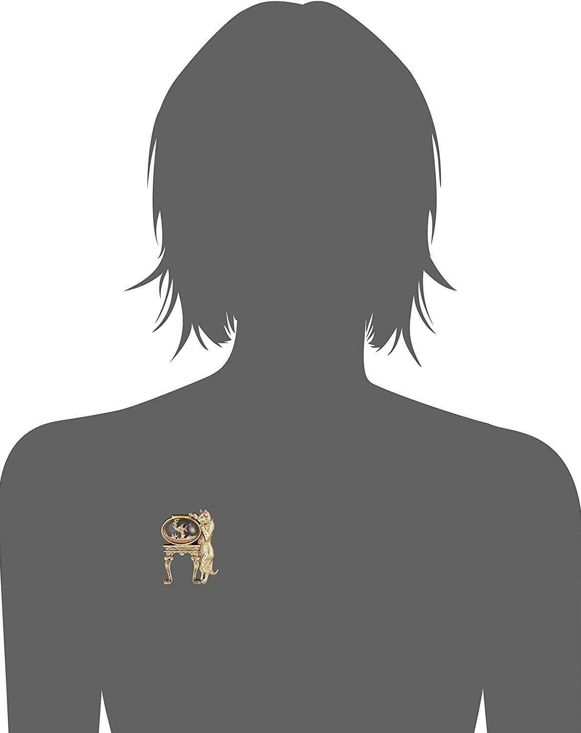 1928 Jewelry Curious Cat and Fishbowl Pin