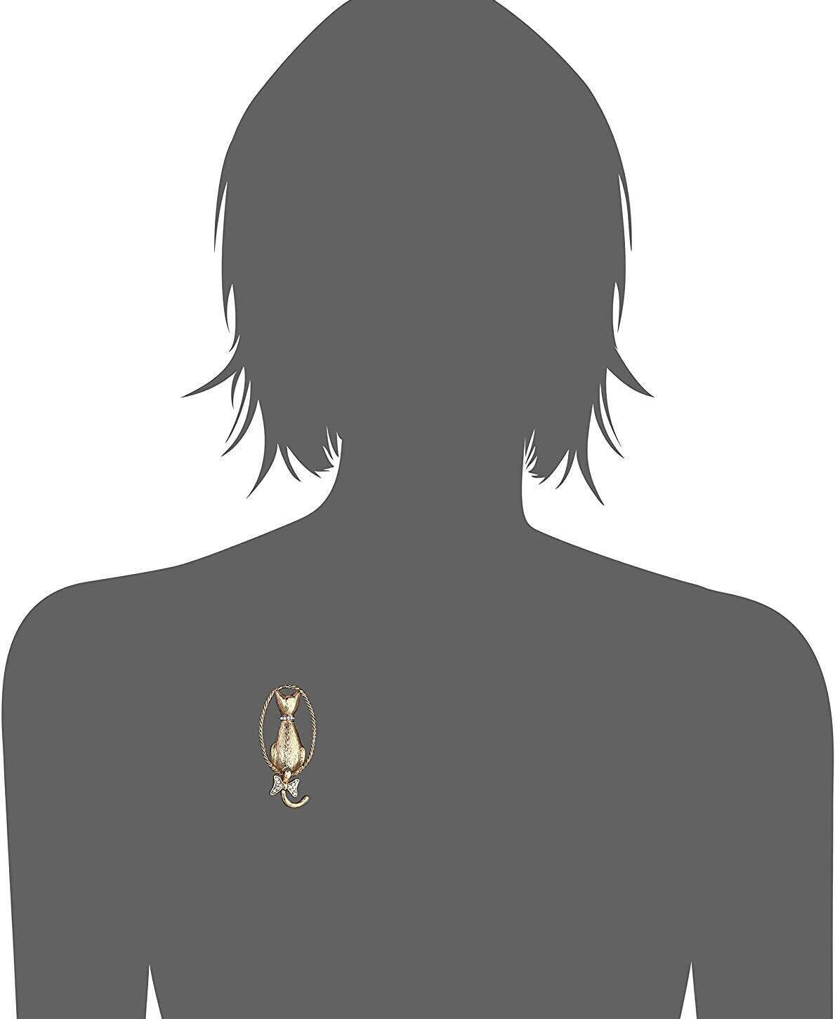 1928 Jewelry Backwards Cat Crystal Pin