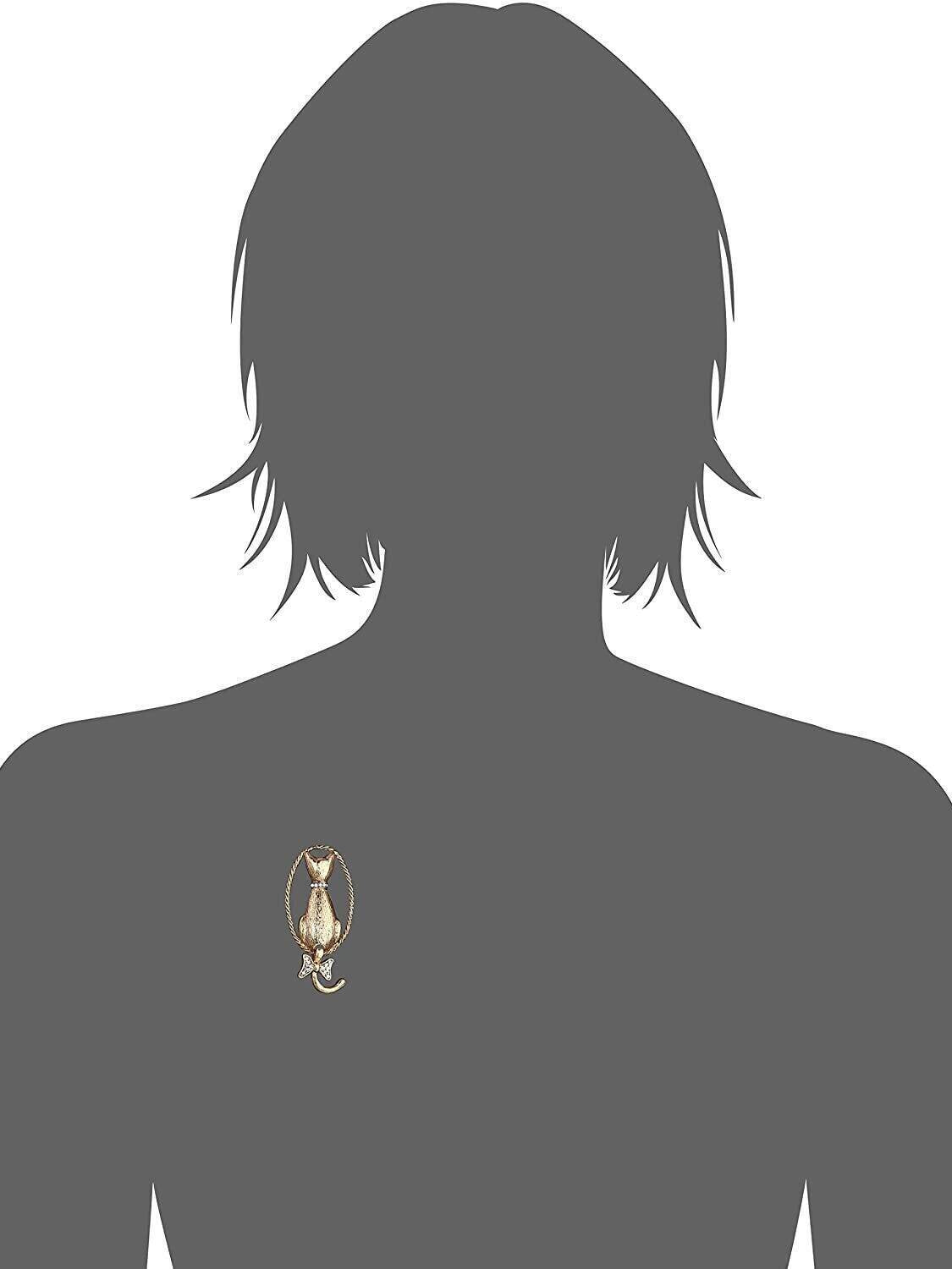 1928 Jewelry Backwards Cat Crystal Pin