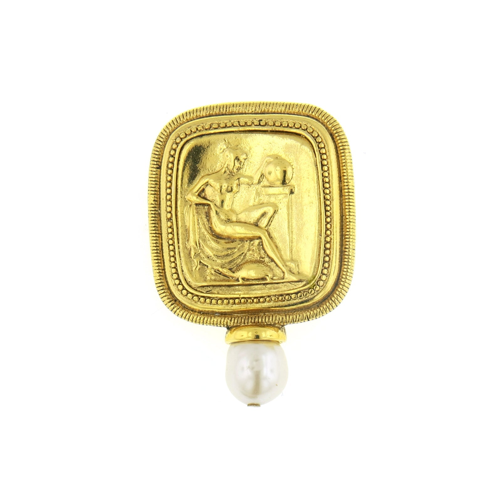 Antiquities Couture Classical Grecian Goddess Faux Pearl Pin