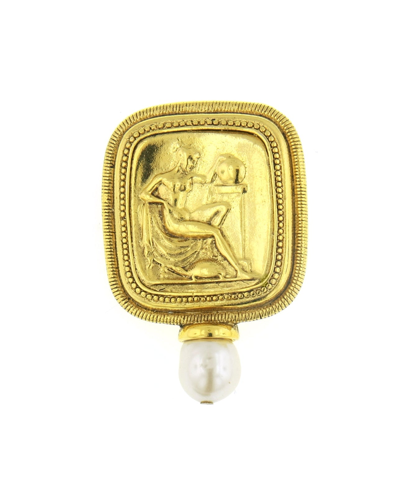 Antiquities Couture Classical Grecian Goddess Faux Pearl Pin