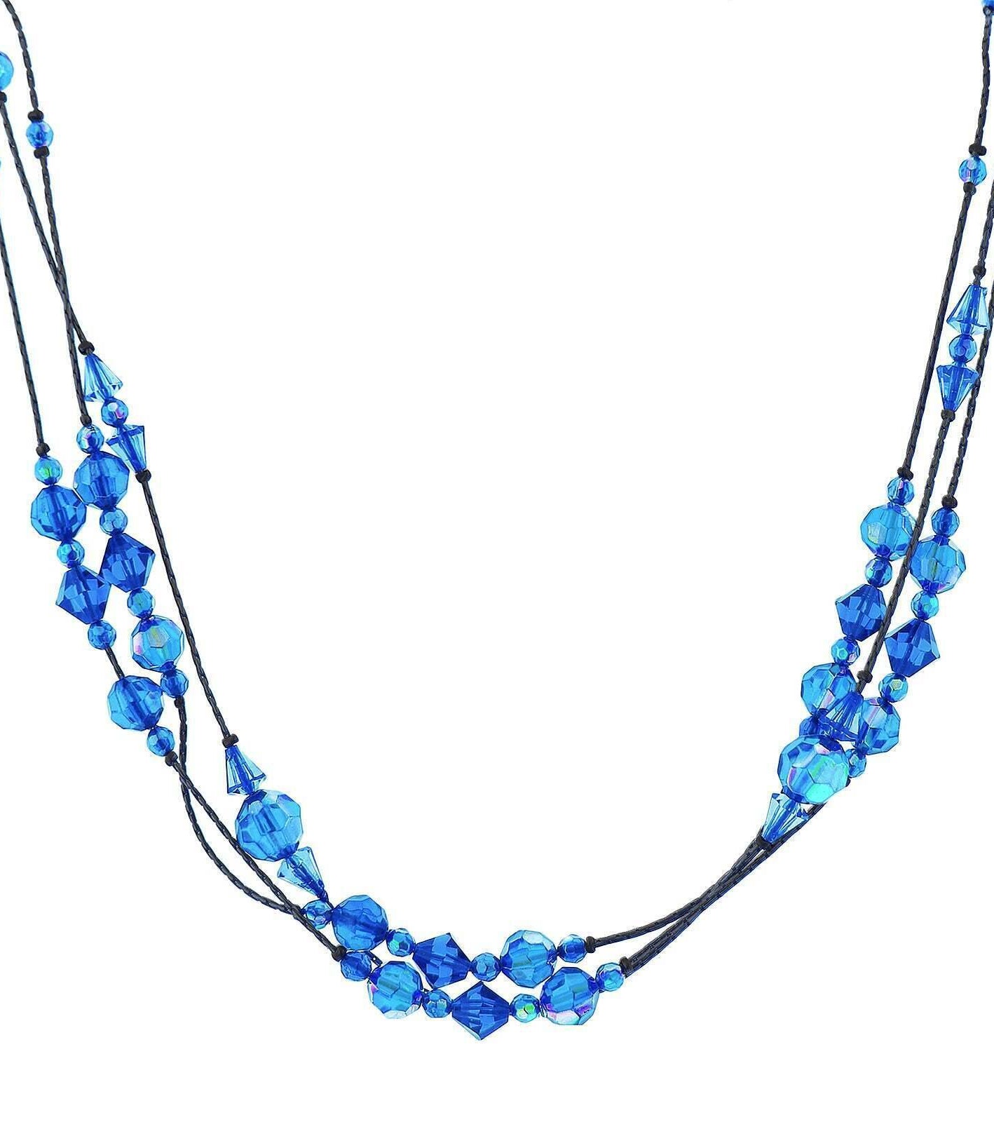 2028 Jewelry Illuminations AB Crystal Beaded Strand Necklace 16" + 3" Extender