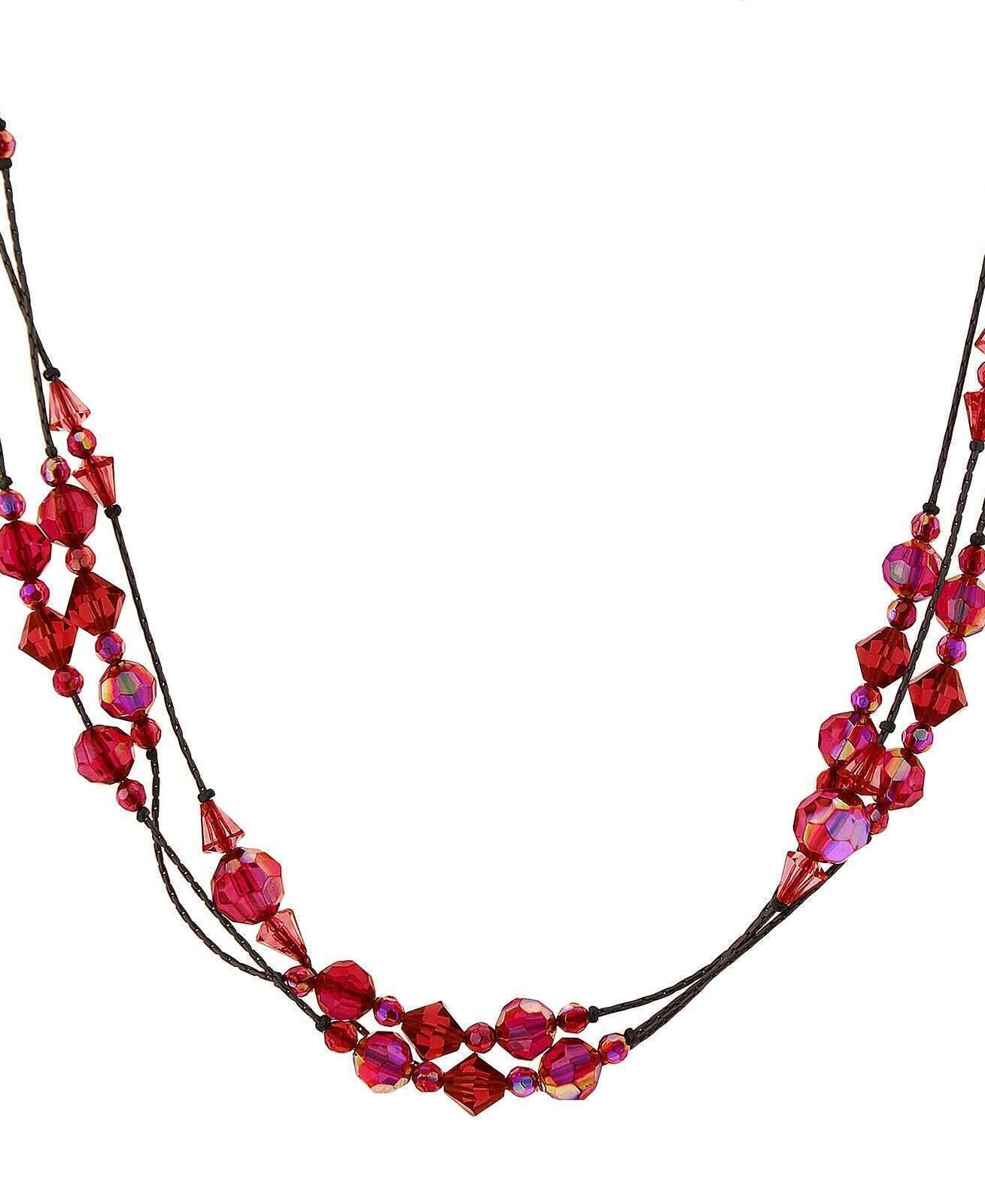 2028 Jewelry Illuminations AB Crystal Beaded Strand Necklace 16" + 3" Extender