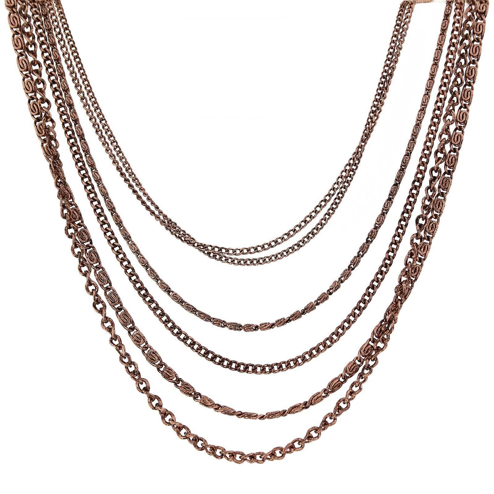 2028 Jewelry Luxe Layered Multi-Chain Necklace 16" + 3" Extender