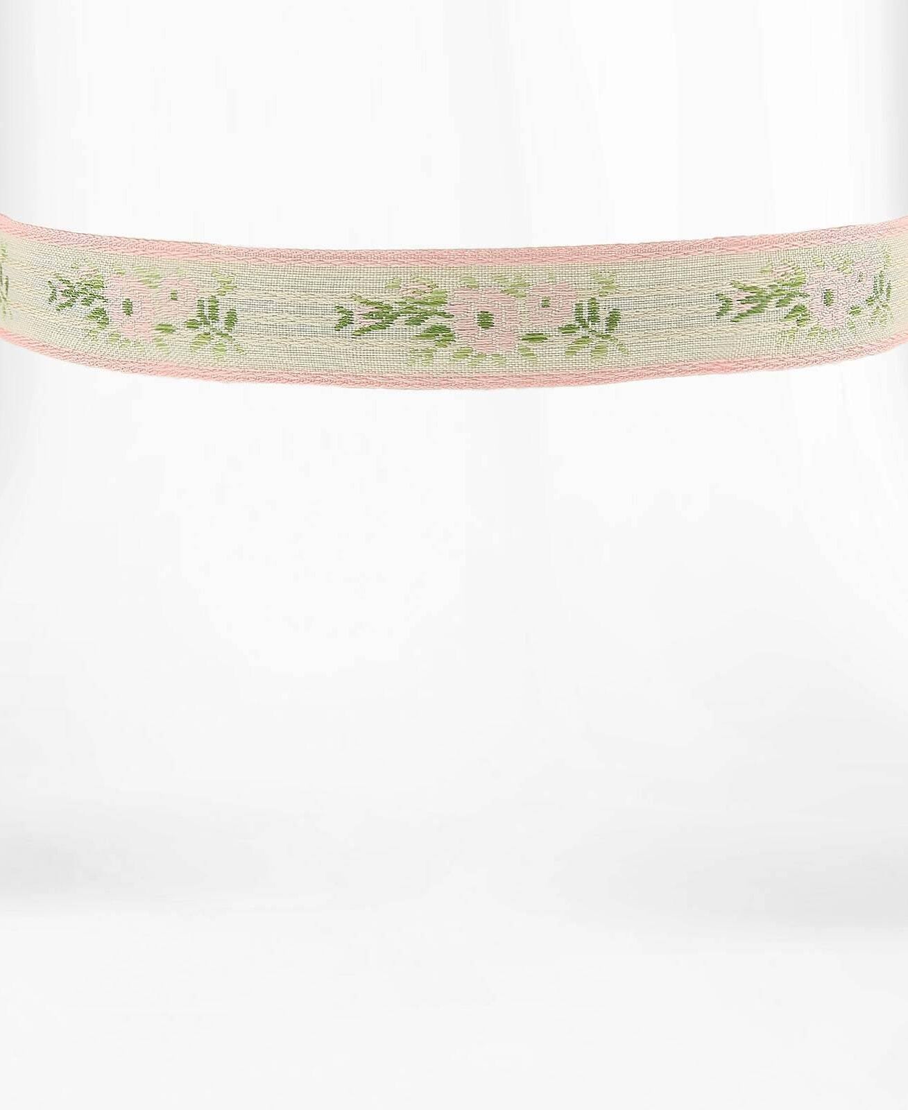 1928 Jewelry Floral Ribbon Choker With Lilac Purple Trim Necklace 12" + 5" Extender