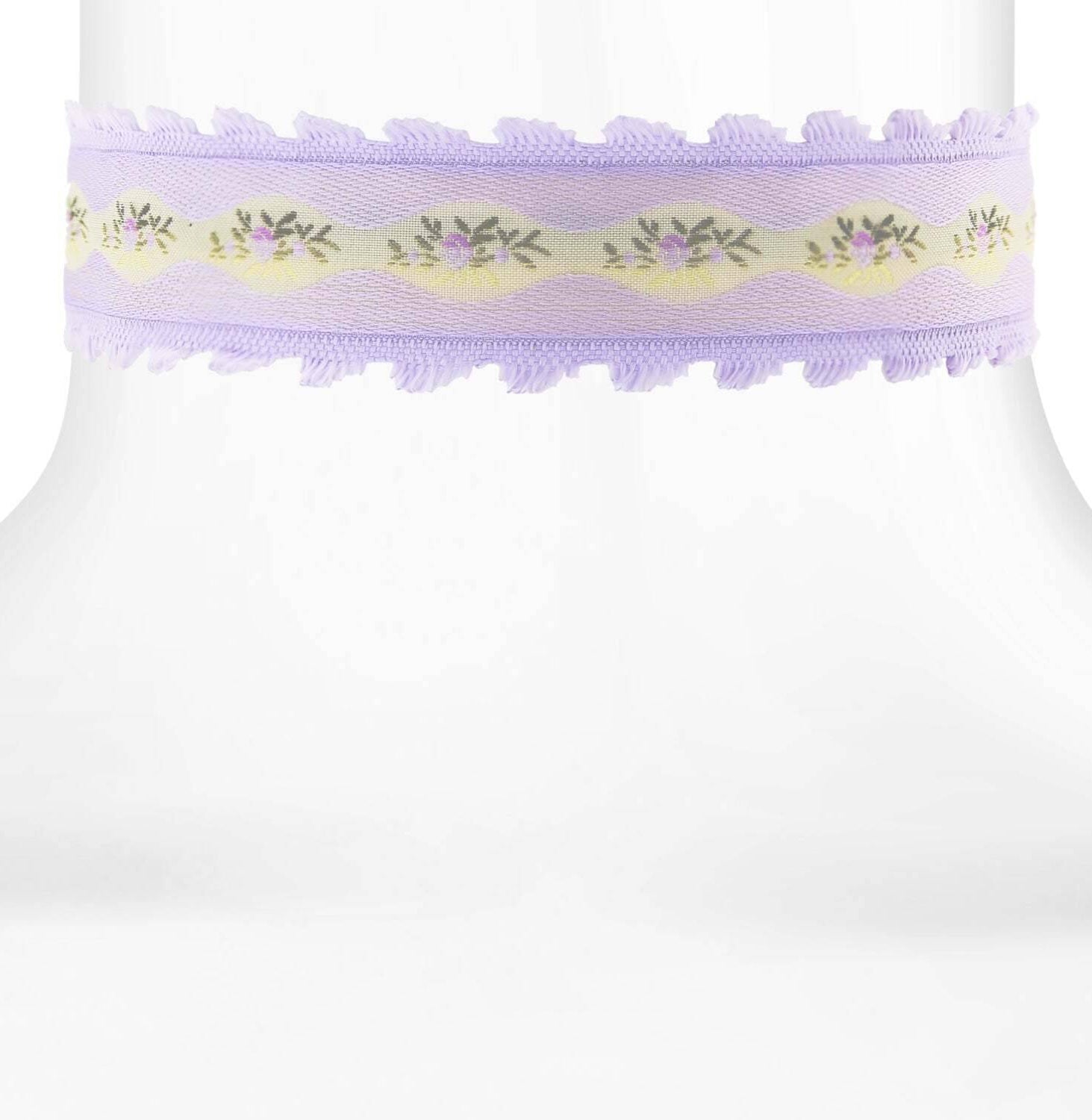 1928 Jewelry Pink Trim And Light Rose Floral Choker Necklace 12" + 5" Extender