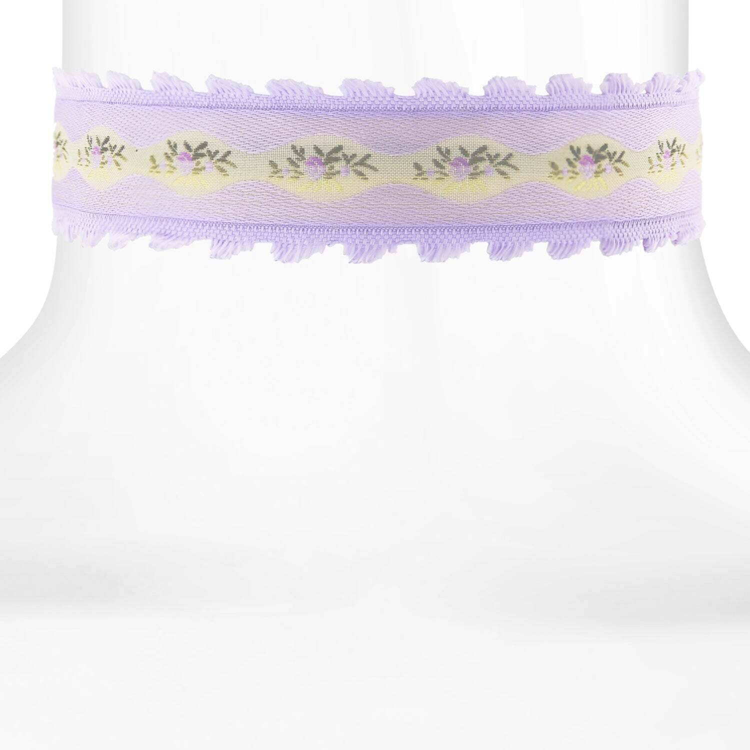 1928 Jewelry Pink Trim And Light Rose Floral Choker Necklace 12" + 5" Extender