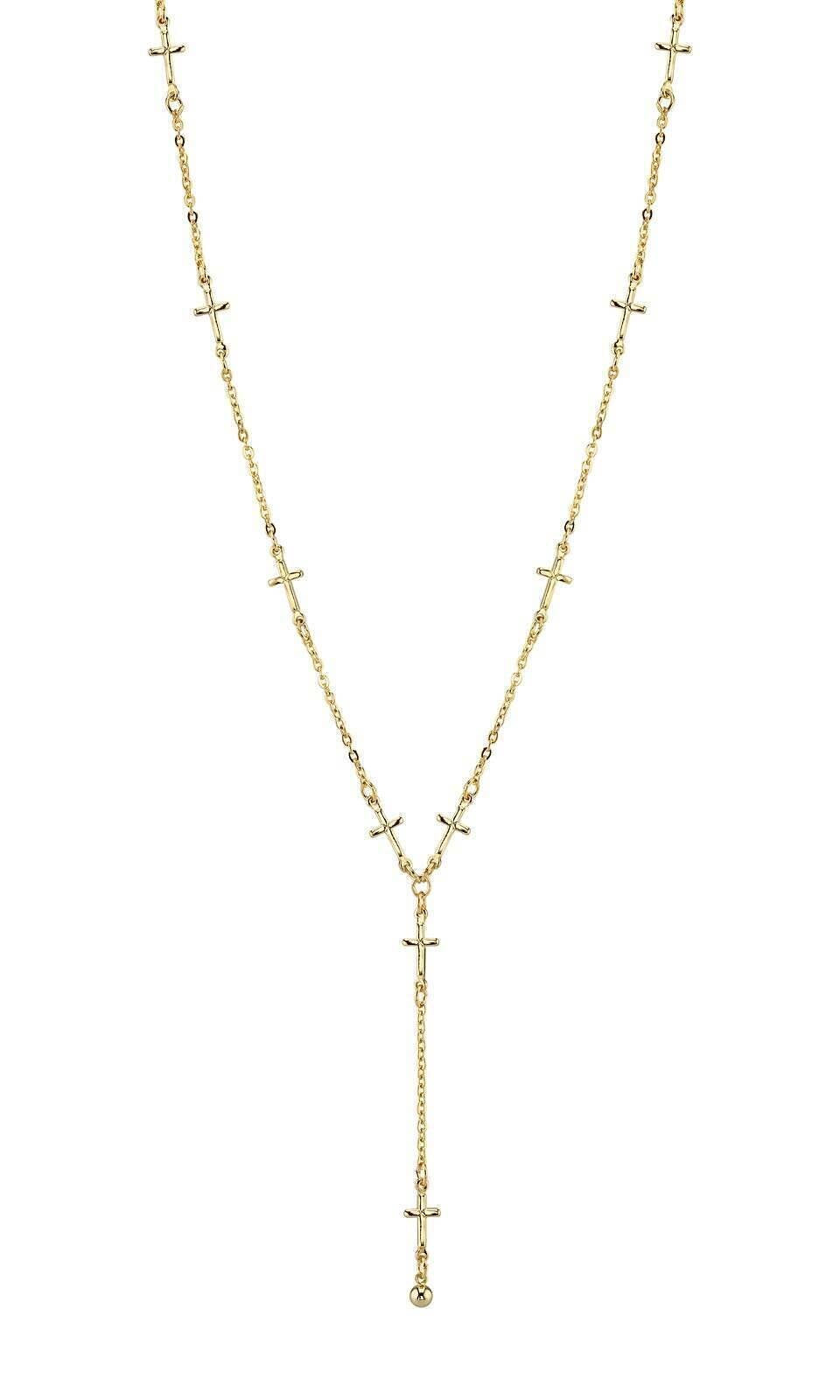 1928 Jewelry Cross Chain Y Necklace 15" + 3" Extender