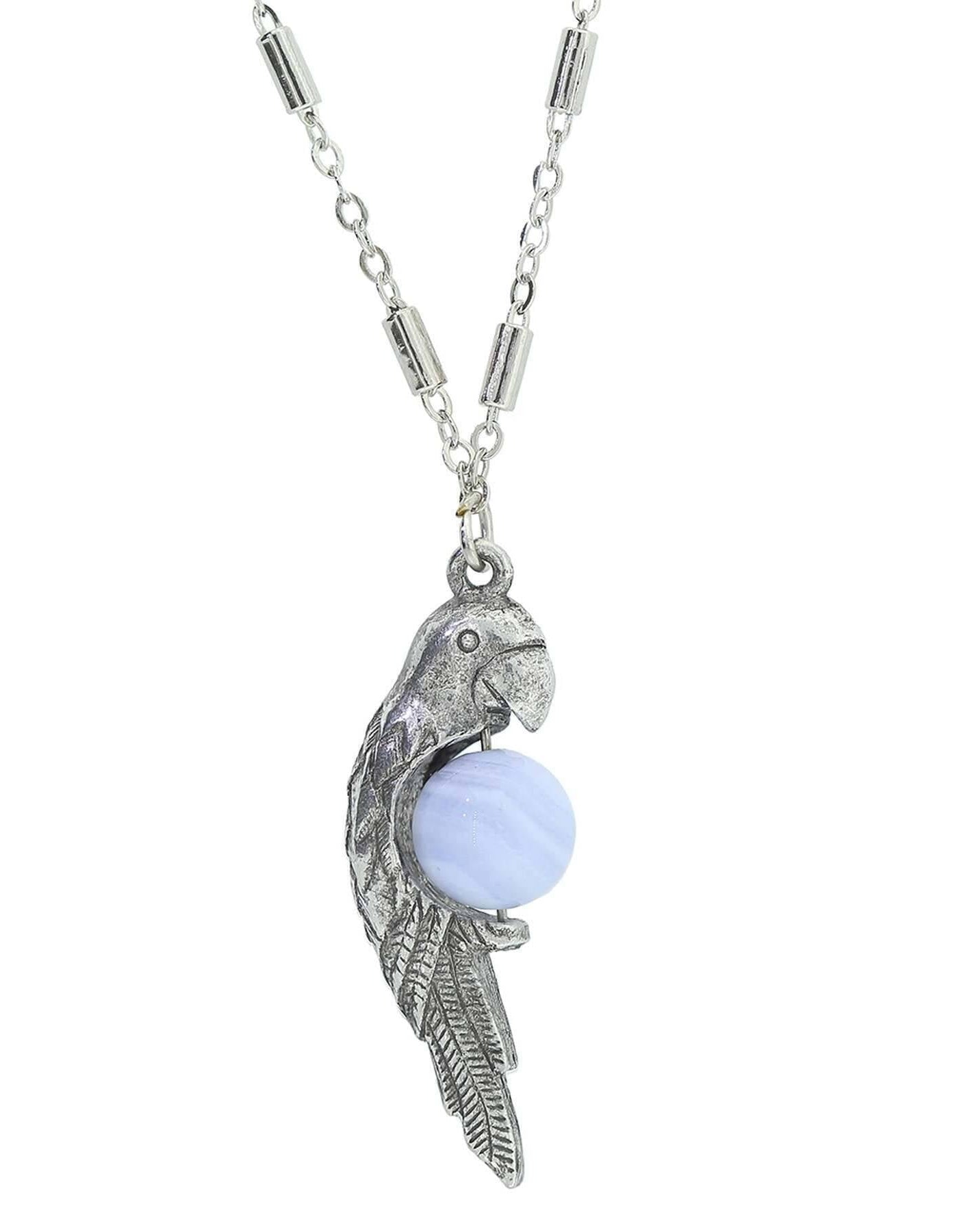 1928 Jewelry Neotropic Exotic Parrot And Gemstone Pendant Necklace 16" + 3" Extender