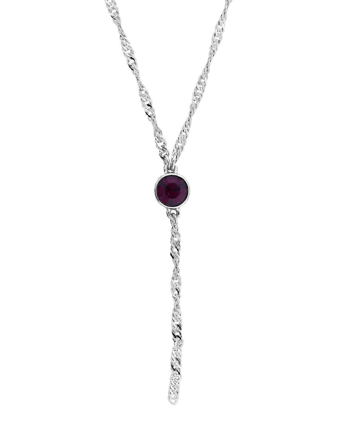 1928 Jewelry Round Crystal Y Necklace Chain 16" + 3" Extender