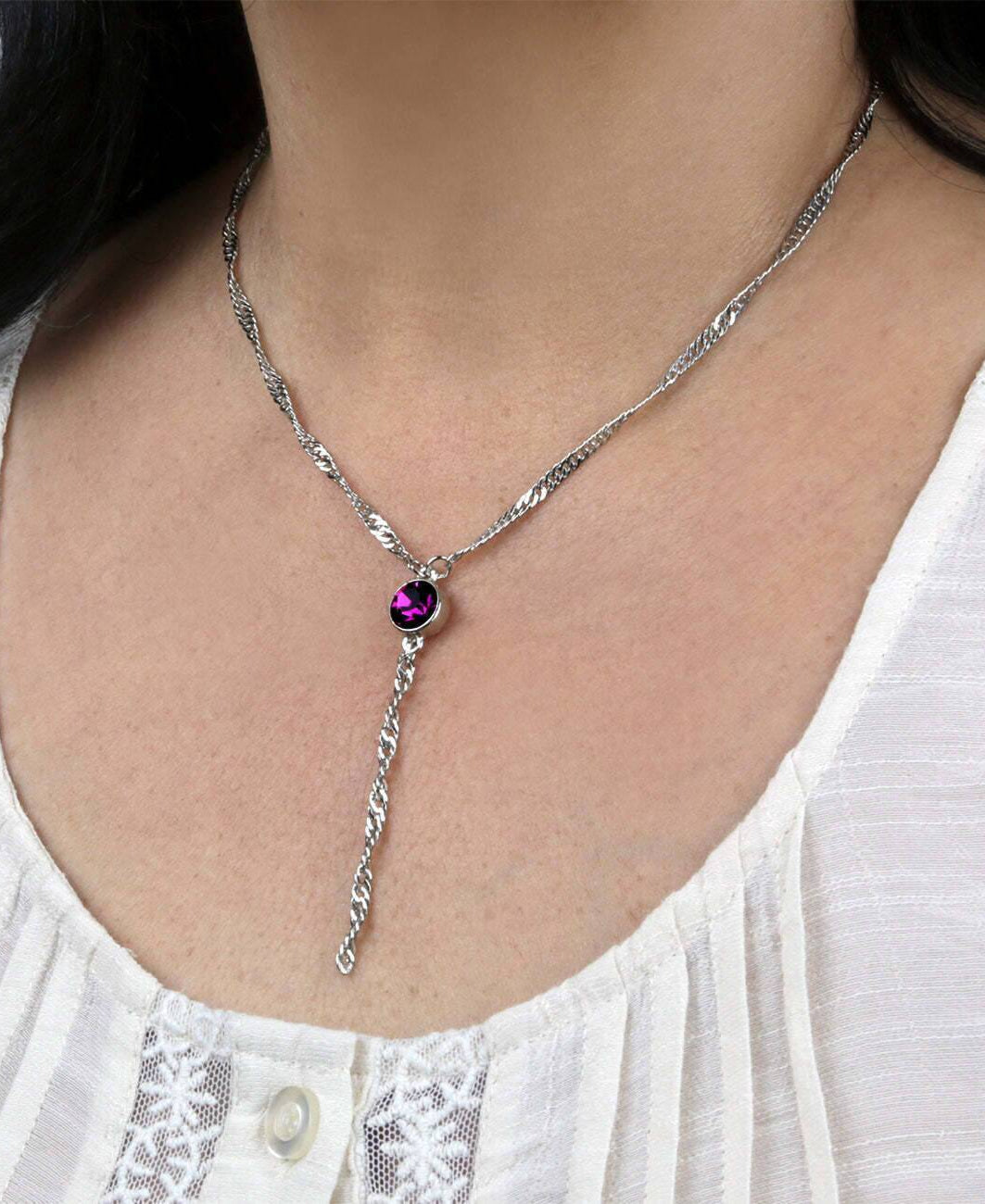 1928 Jewelry Round Crystal Y Necklace Chain 16" + 3" Extender