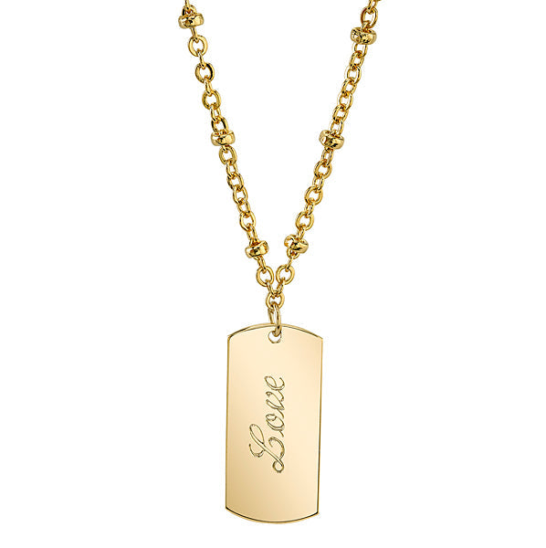 1928 Jewelry Sentiments Dog Tag Pendant Necklace 16" + 3" Extender
