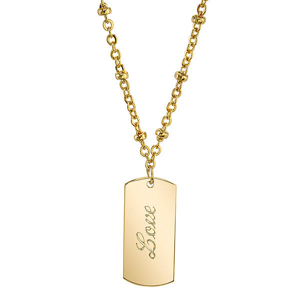1928 Jewelry Sentiments Dog Tag Pendant Necklace 16" + 3" Extender