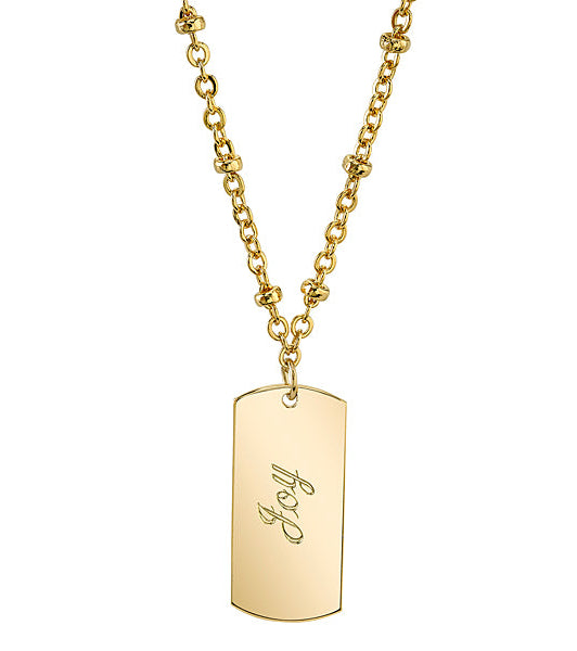 1928 Jewelry Sentiments Dog Tag Pendant Necklace 16" + 3" Extender