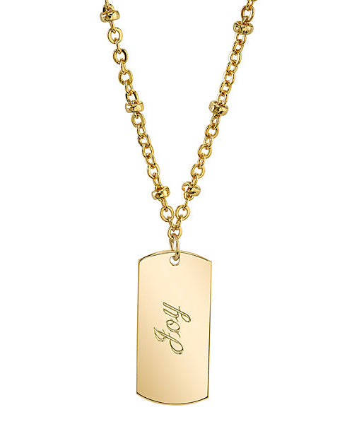 1928 Jewelry Sentiments Dog Tag Pendant Necklace 16" + 3" Extender