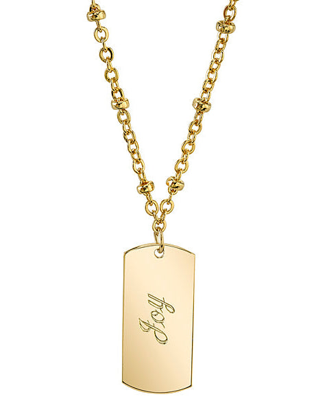 1928 Jewelry Sentiments Dog Tag Pendant Necklace 16" + 3" Extender
