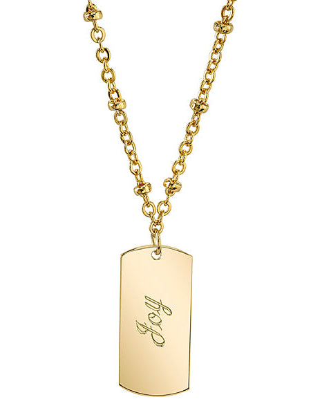 1928 Jewelry Sentiments Dog Tag Pendant Necklace 16" + 3" Extender
