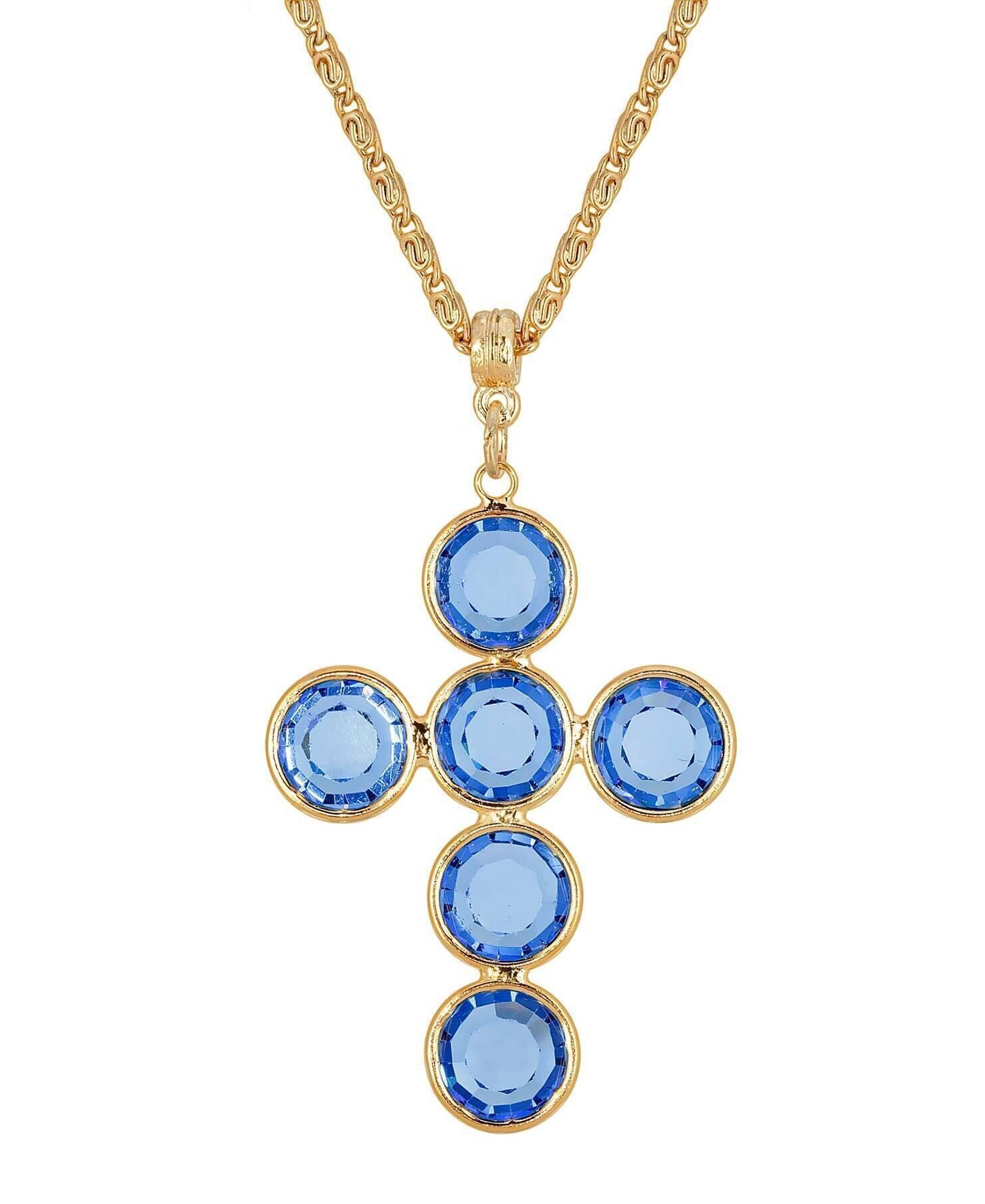 1928 Jewelry Austrian Crystal Cross Pendant Necklace 20"