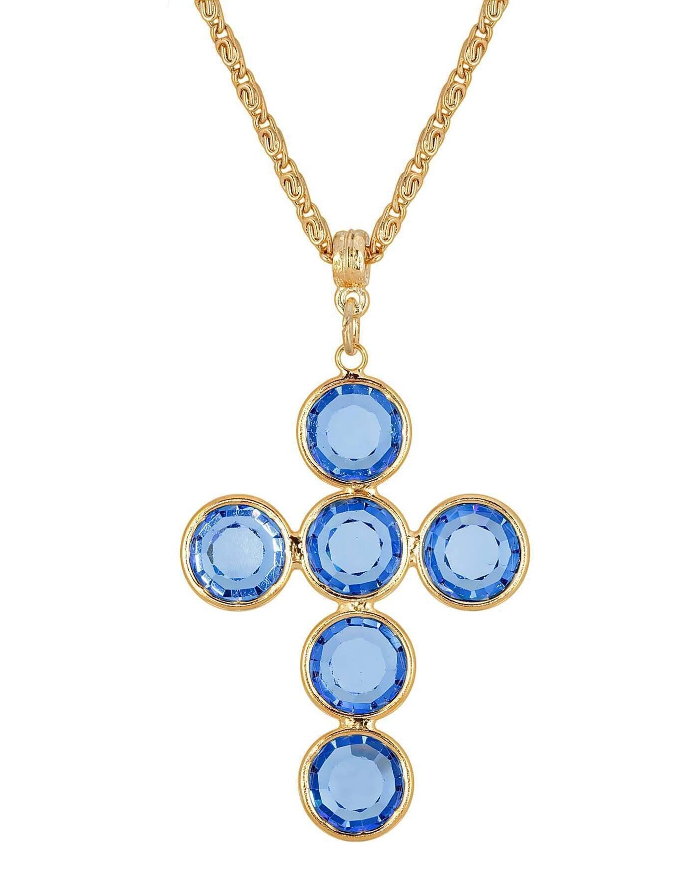 1928 Jewelry Austrian Crystal Cross Pendant Necklace 20"