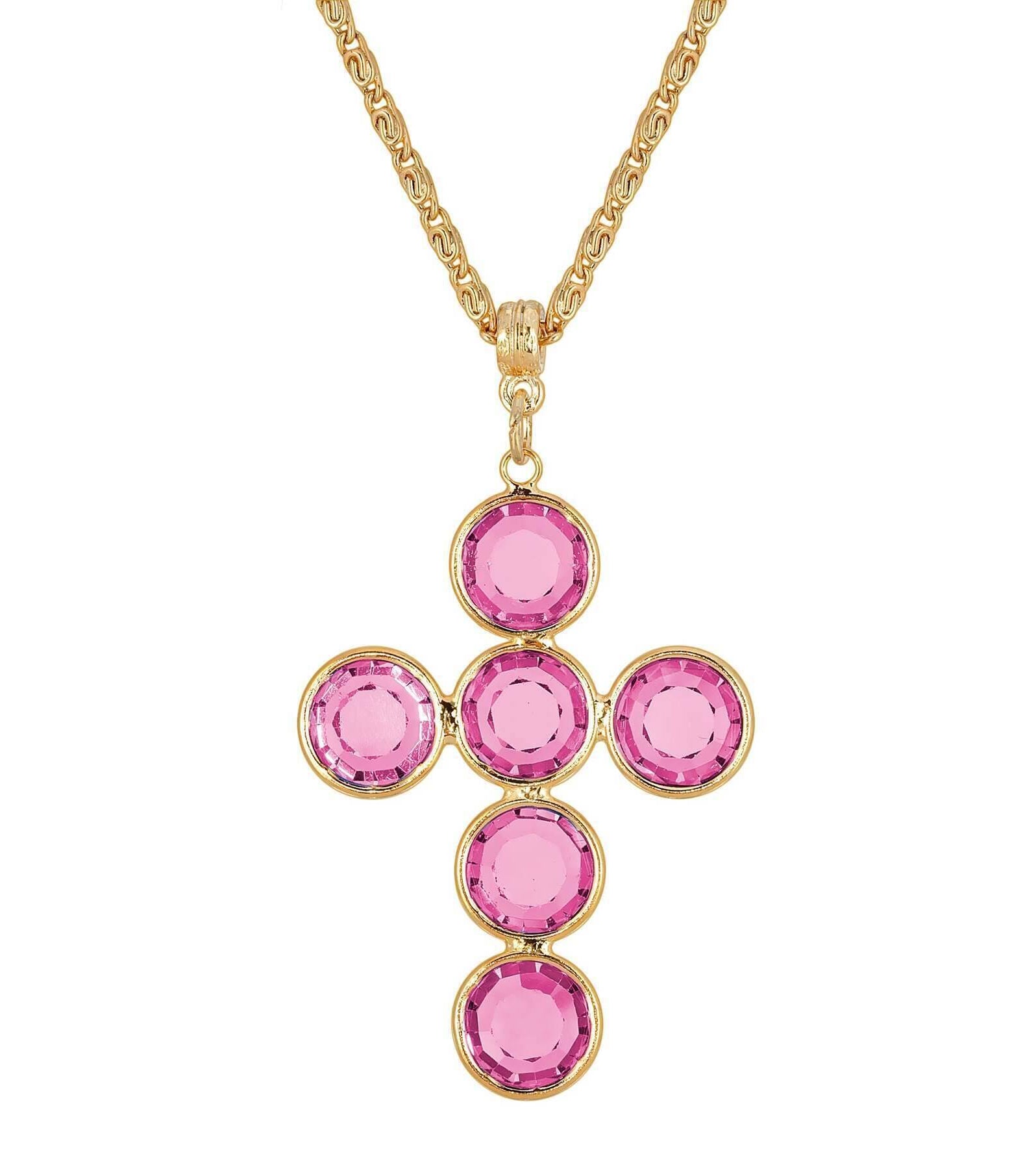 1928 Jewelry Austrian Crystal Cross Pendant Necklace 20"